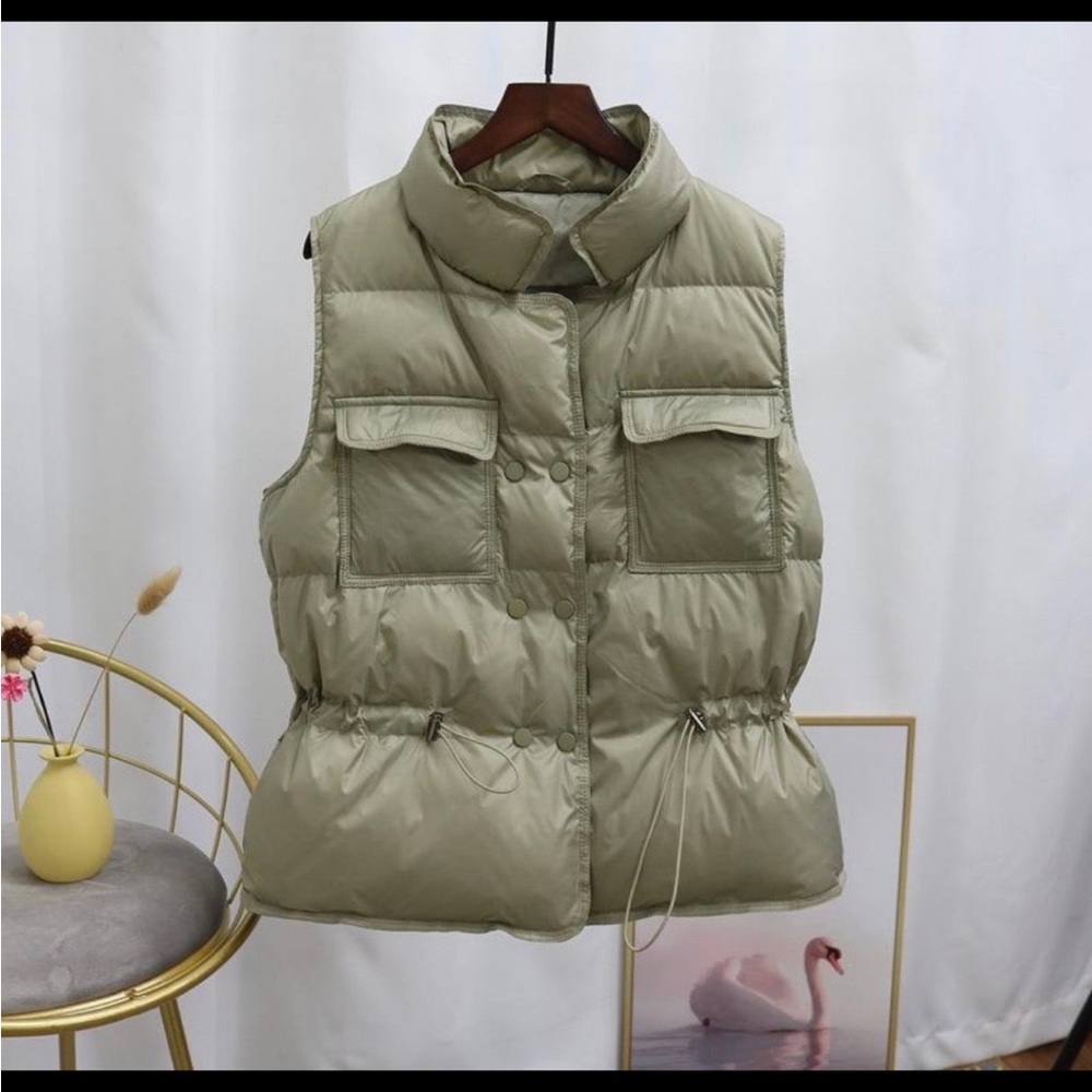 sage green vest